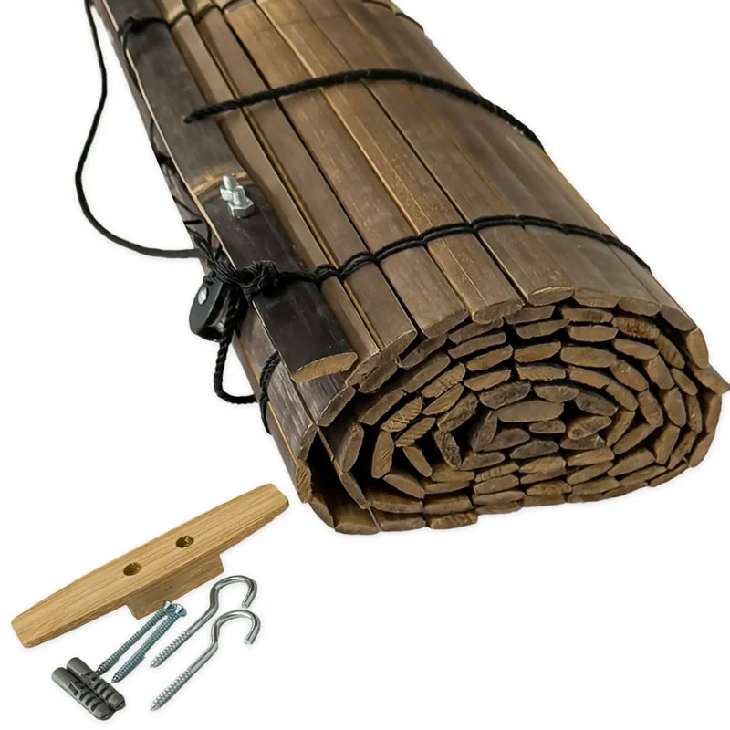 BBambusová roleta tmavě hnědá s navíjecí sadou